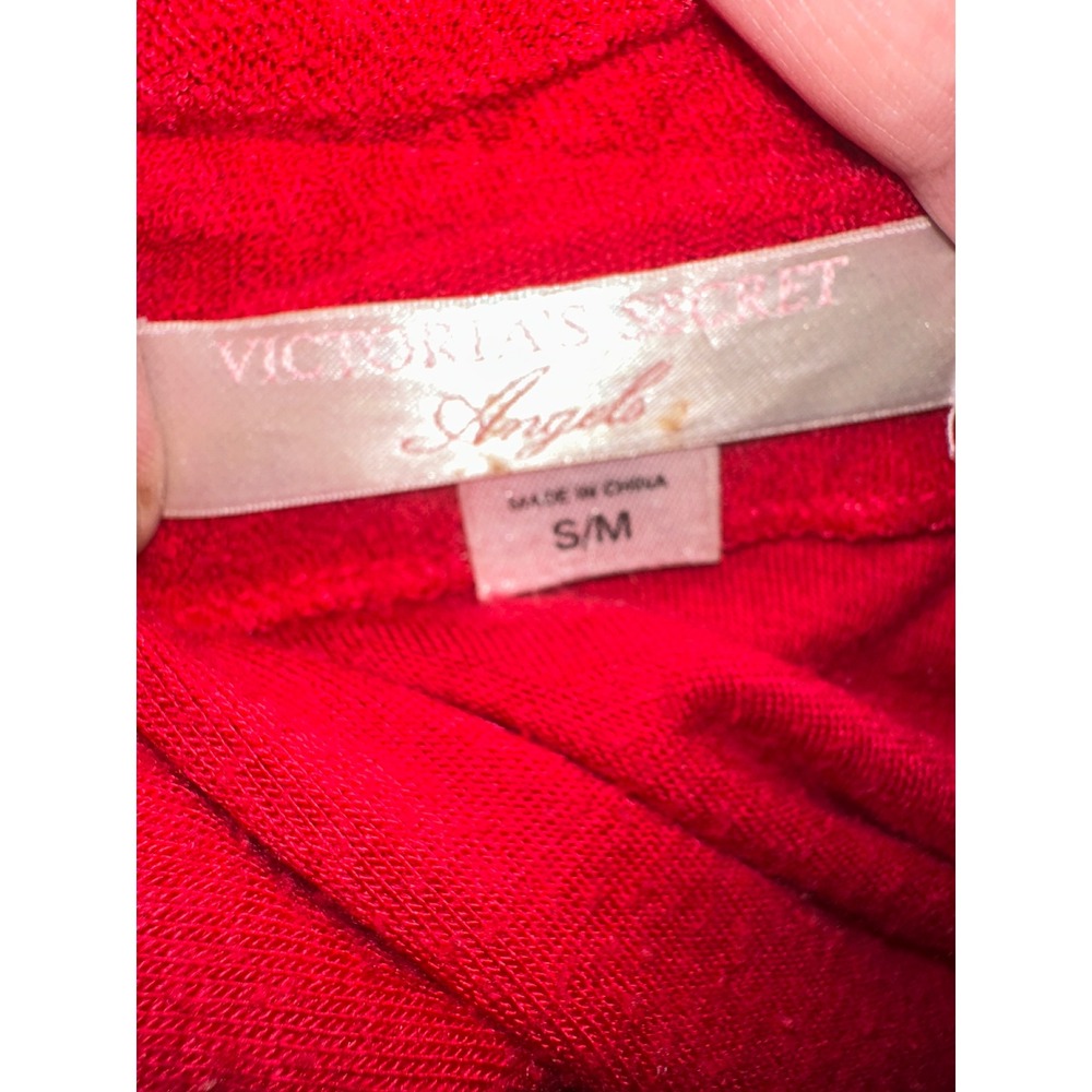 Victoria's Secret Angels Red Terry Cloth Ruffle Wrap Robe Bell Sleeve S/M - Picture 2 of 7